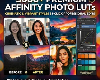5000+ Affinity Photo LUTs – Cinematic & Vintage Presets Bundle