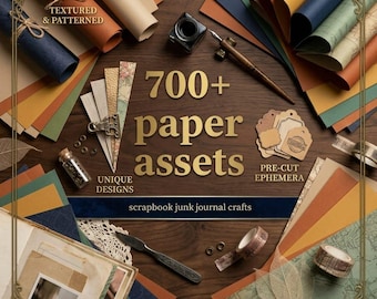 700+ Printable Paper Assets: Textured, Patterned Backgrounds for Crafts (Digital Download)