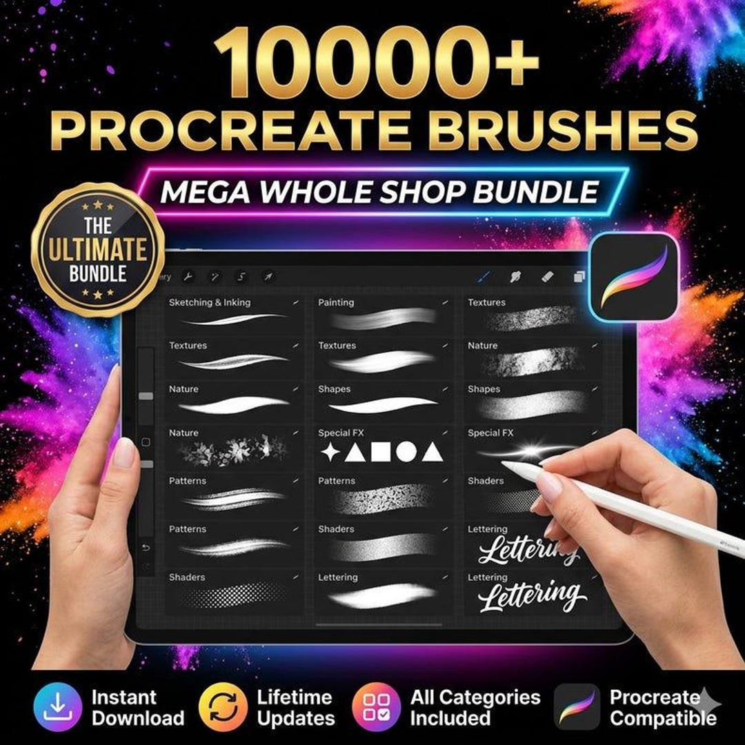 Procreate Brush Mega Bundle | Sketch, Ink, Paint, Texture (digital ...