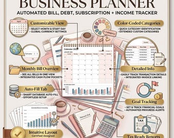 Professional Business Planner: Goal Setting, Finance, Marketing (Digital Download)
