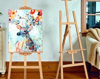 5FT Wooden Studio Easel Stand Adjustable Folding Display for Art & Weddings