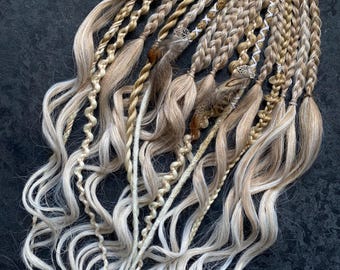 Boho Dread Ponytail, Beige Blonde Hair Extension.