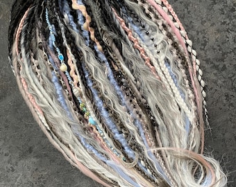 Extensions-Natural Look. Lightweight Synthetic Dreads. Boho Hair.