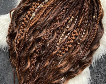 Handmade Brown DE Dreads.Ethnic Hair Accessories.