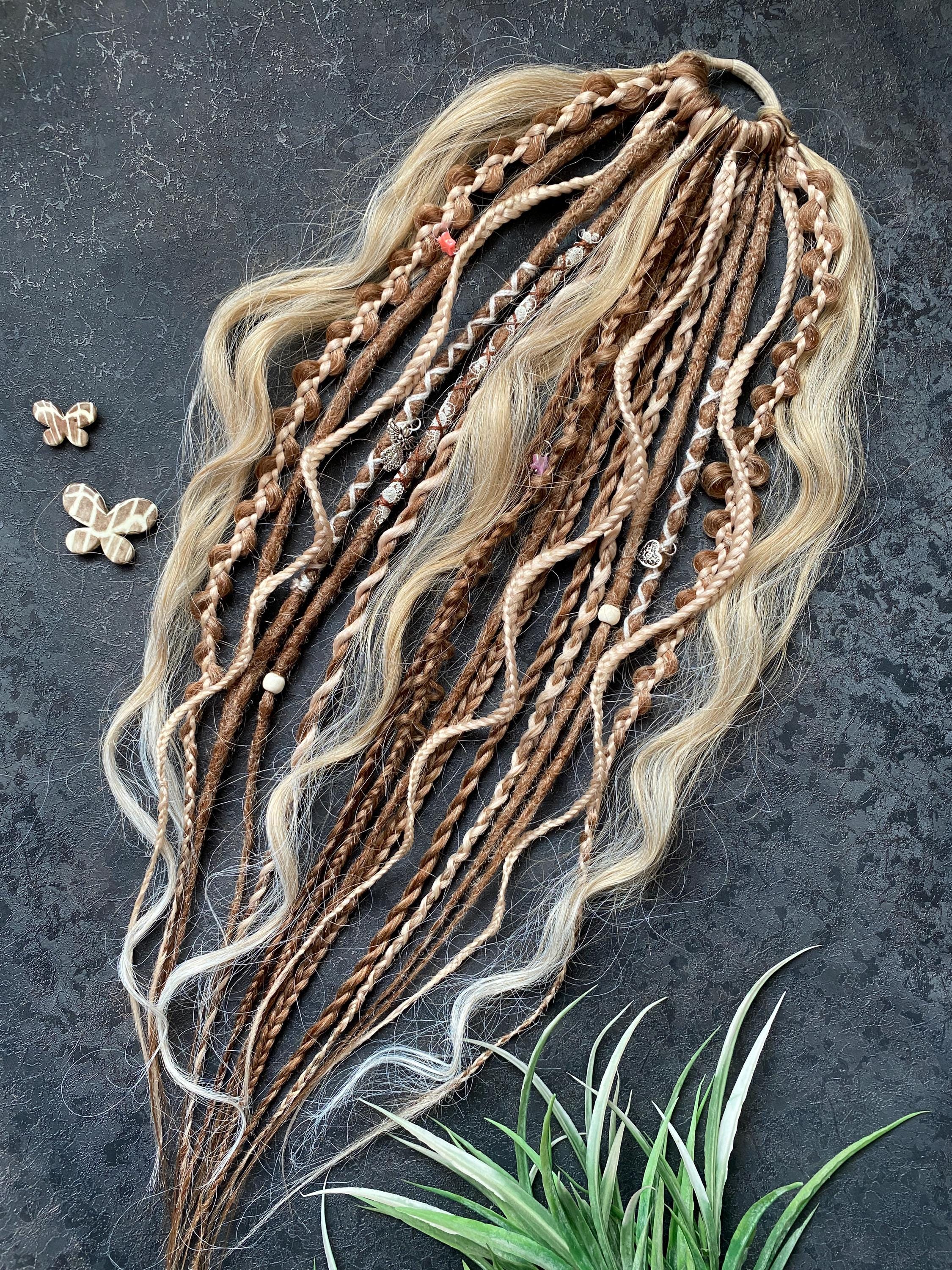 Caribe Moonstone Dread Pony™ – 26” Boho Luxe Ponytail Extension Loc Extension Ponytail - Etsy main image 3