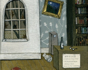 The Drunken Librarian greetings card