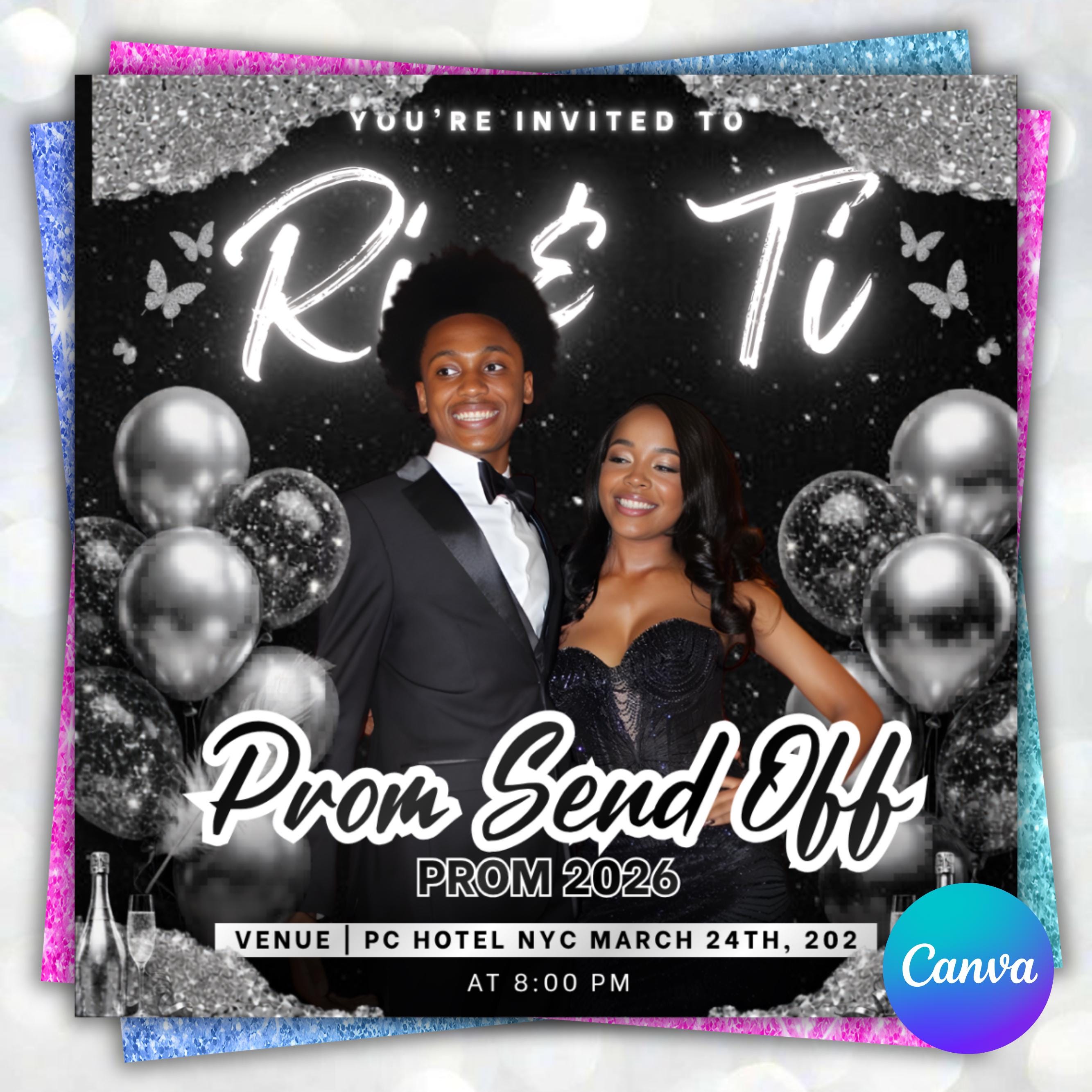 Instant Prom Design Prom Send off Flyer, DIY Prom Flyer, Prom Canva Template, Prom Send Off ...