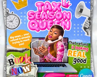 Folleto de servicios de preparación de impuestos, folletos de la temporada de impuestos 2026, folletos para preparadores de impuestos, folletos de servicios de contabilidad, folleto de reparación de crédito. Plantilla de Canva.