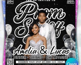 Prom Send Off Flyer, DIY Prom Flyer, Prom Canva Template, Prom Send Off, Prom Send Off Event, Editable, DIY Canva, Instant Download