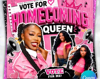Homecoming Queen Flyer, Homecoming Flyer, homecoming campaign Flyer Vote Homecoming, HOCO Flyer, Vote for me Flyer, coming Flyer