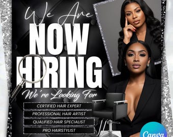 Plantilla de volante de contratación de salón, diseño editable en Canva