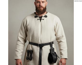 Cinturón y bolsa de piel sintética vikinga – Cosplay LARP renacentista