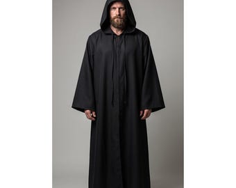 Gotische cape met capuchon voor volwassenen – Unisex fantasie cosplay cape middeleeuws Halloweenkostuum