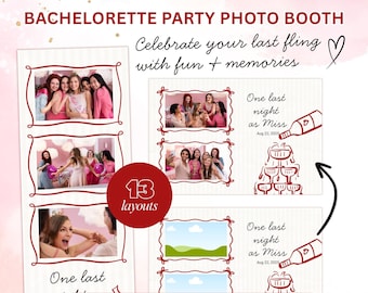 Szablony fotobudki na wieczór panieński, edytowalne ramki Canva (do pobrania w wersji cyfrowej)