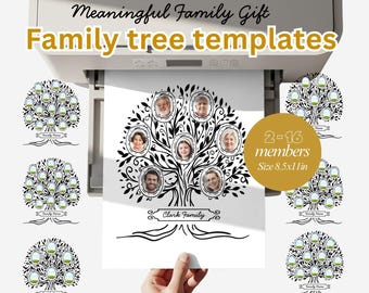 Edytowalny szablon drzewa genealogicznego – wykres genealogiczny Canva (do pobrania w wersji cyfrowej)