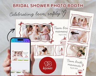 Szablon fotobudki na wieczór panieński, edytowalne ramki Canva (pobranie cyfrowe)