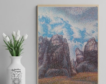 森の小川の油絵 川の風景 リネンキャンバス 16x20インチ - Etsy 日本