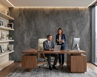 Industrielles Graues Beton Texture Wandbild, Dunkle Charcoal Tapete, Schälen und Stick Dekor
