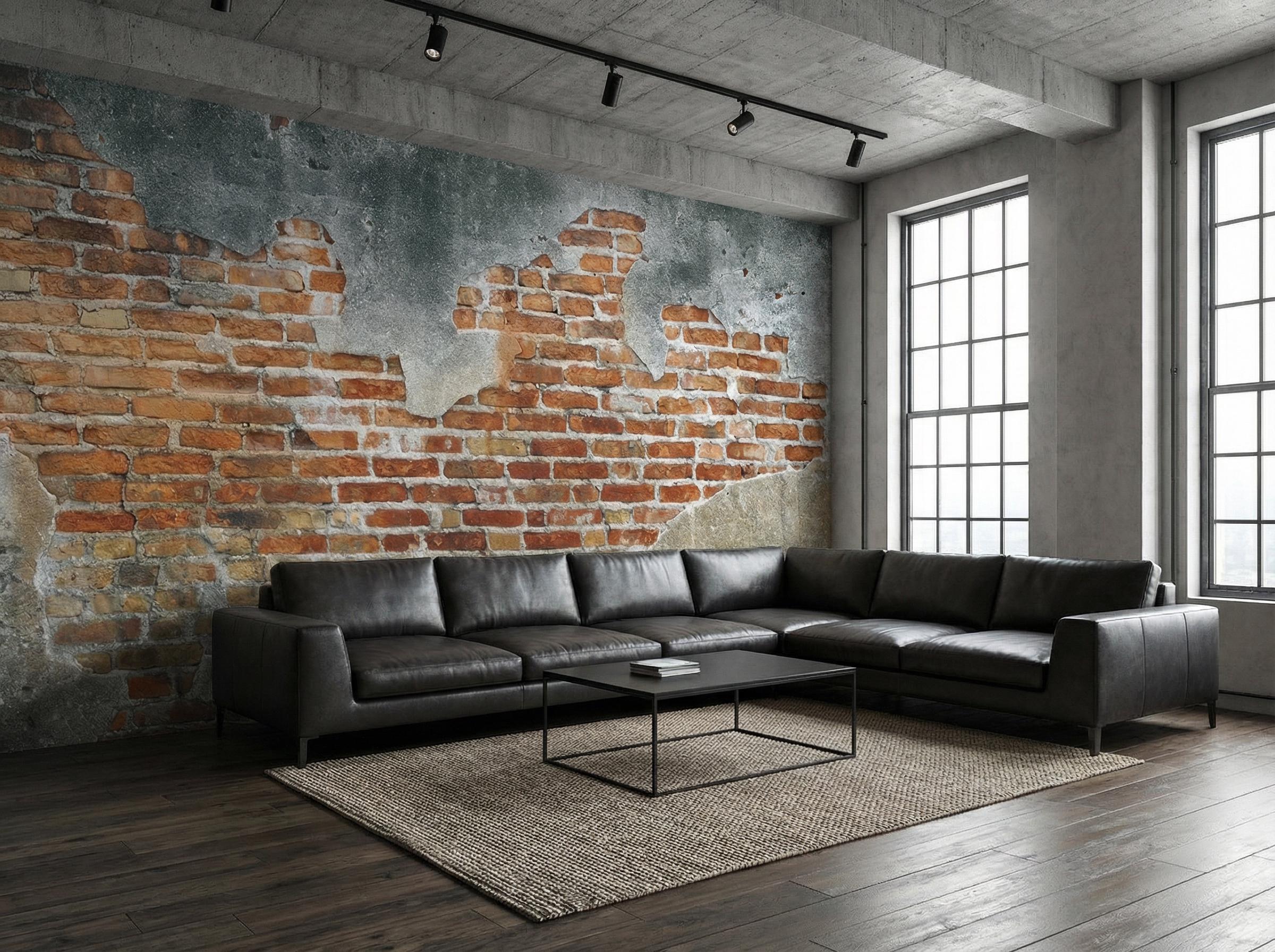 Distressed Red Brick Wall Wallpaper Mural Removable Peel and Stick ...