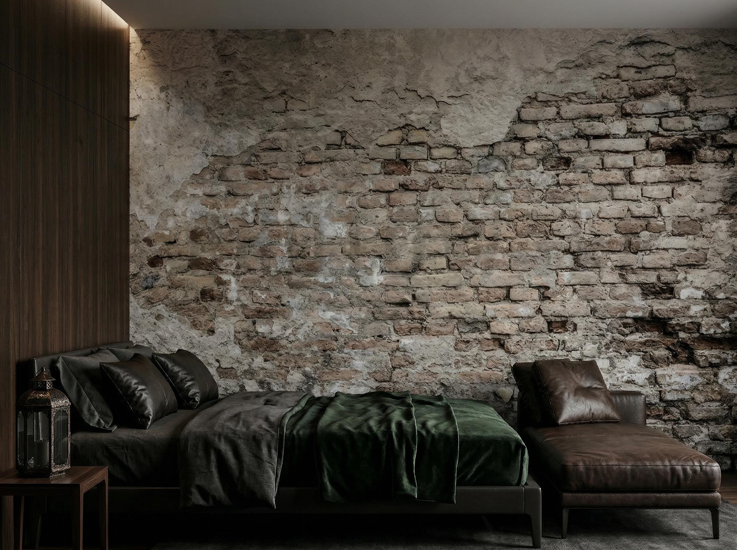 Vintage Brick Wall Wallpaper Mural Removable Peel and Stick Rustic ...