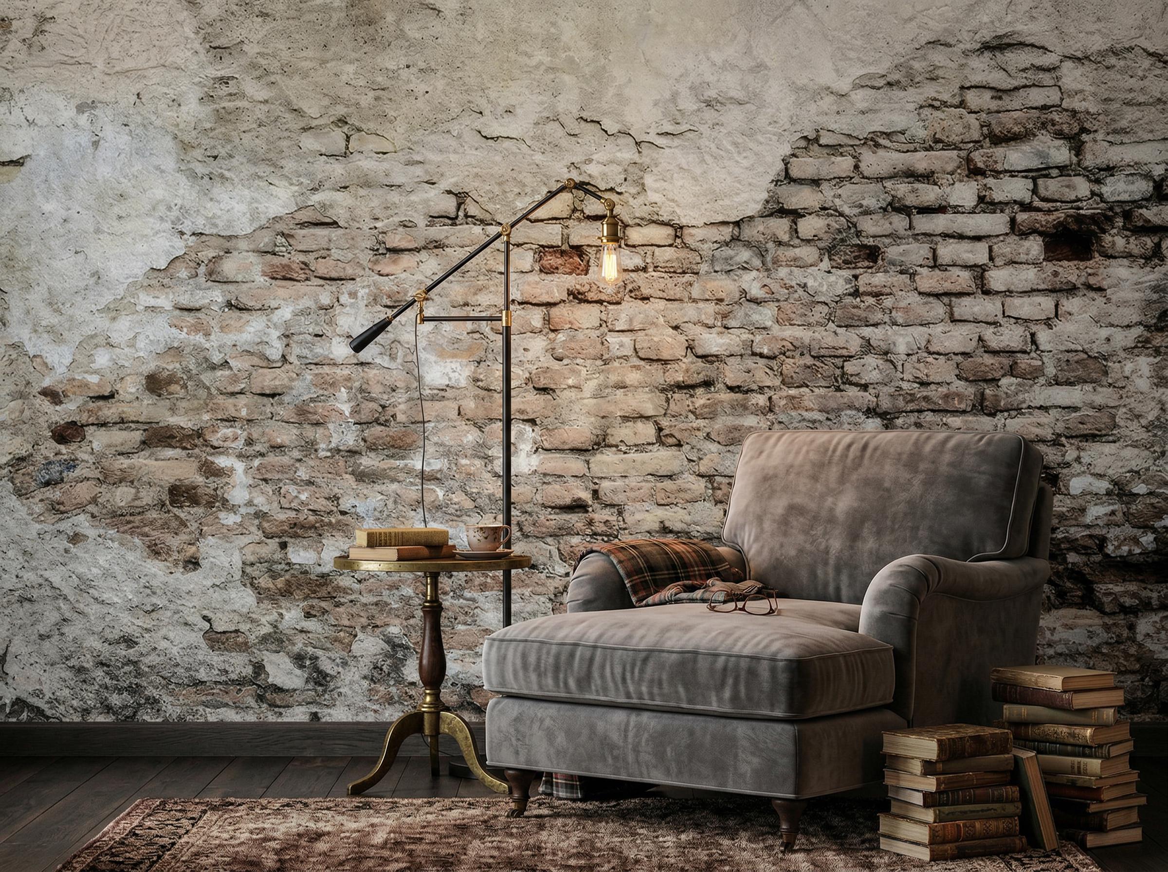 Vintage Brick Wall Wallpaper Mural Removable Peel and Stick Rustic ...