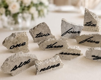 Stone Table Numbers for Rustic Weddings
