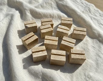 Stone Place Card Holder, Travertine Menu Holder, Marble Wedding Sign Holder