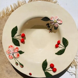 Handmade clay plate – Cherry Blossom