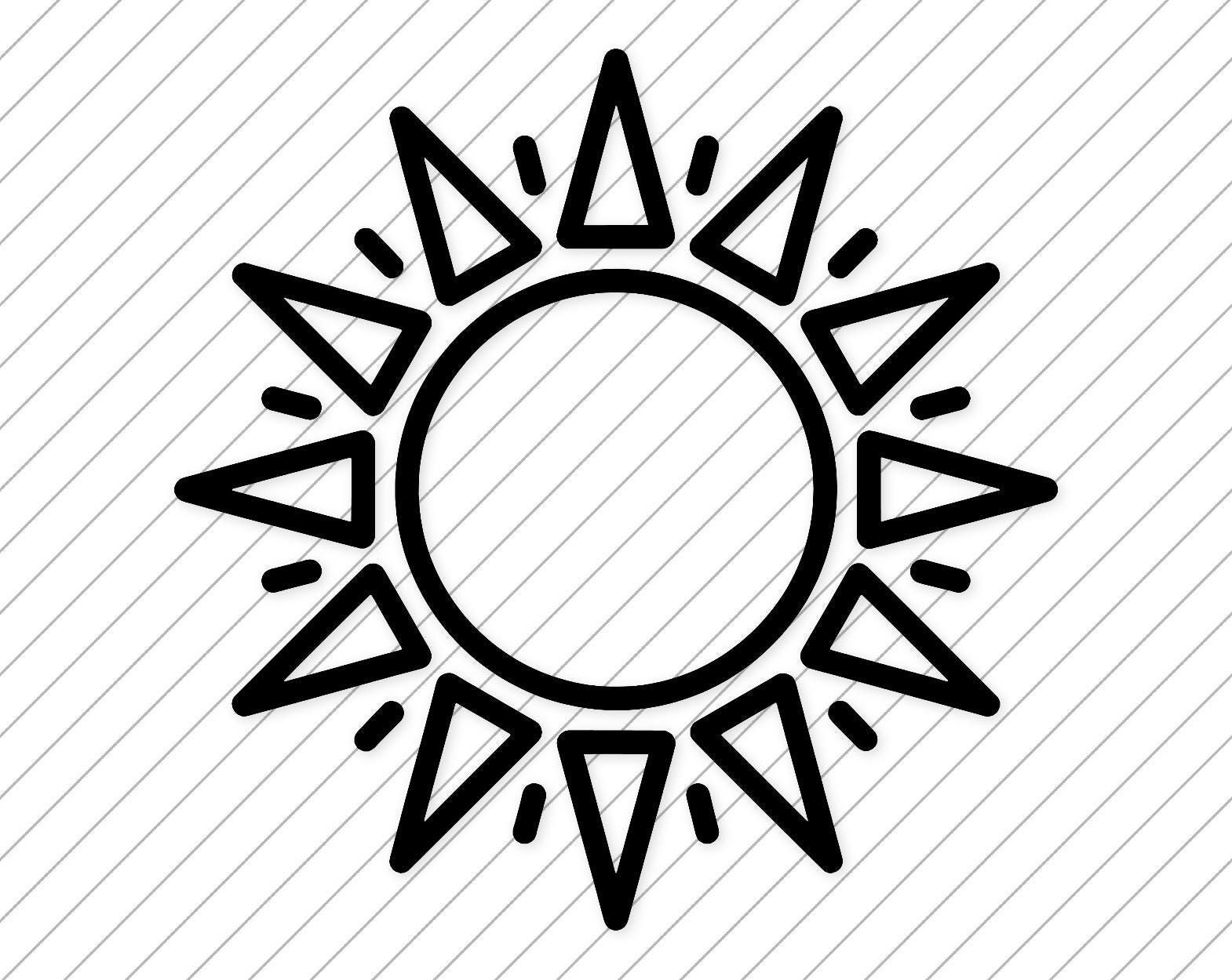 Simple Sun Icon Svg: Bold Design for T-shirts - Etsy