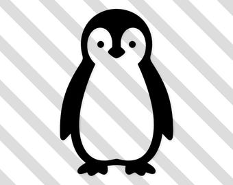 Penguin Silhouette Art: Black & White Minimalist Design