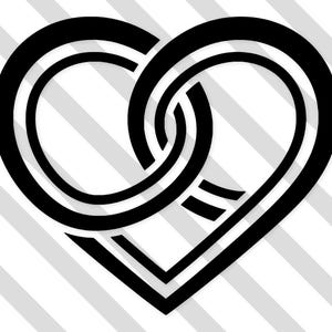 Love Knot Digital Artwork: Black-And-White Vector Illustration