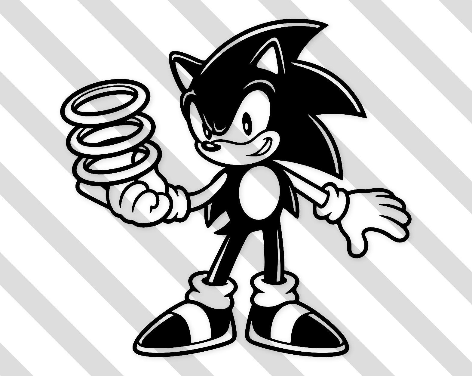 Sonic Svg: Bold Line Art for Stickers - Etsy