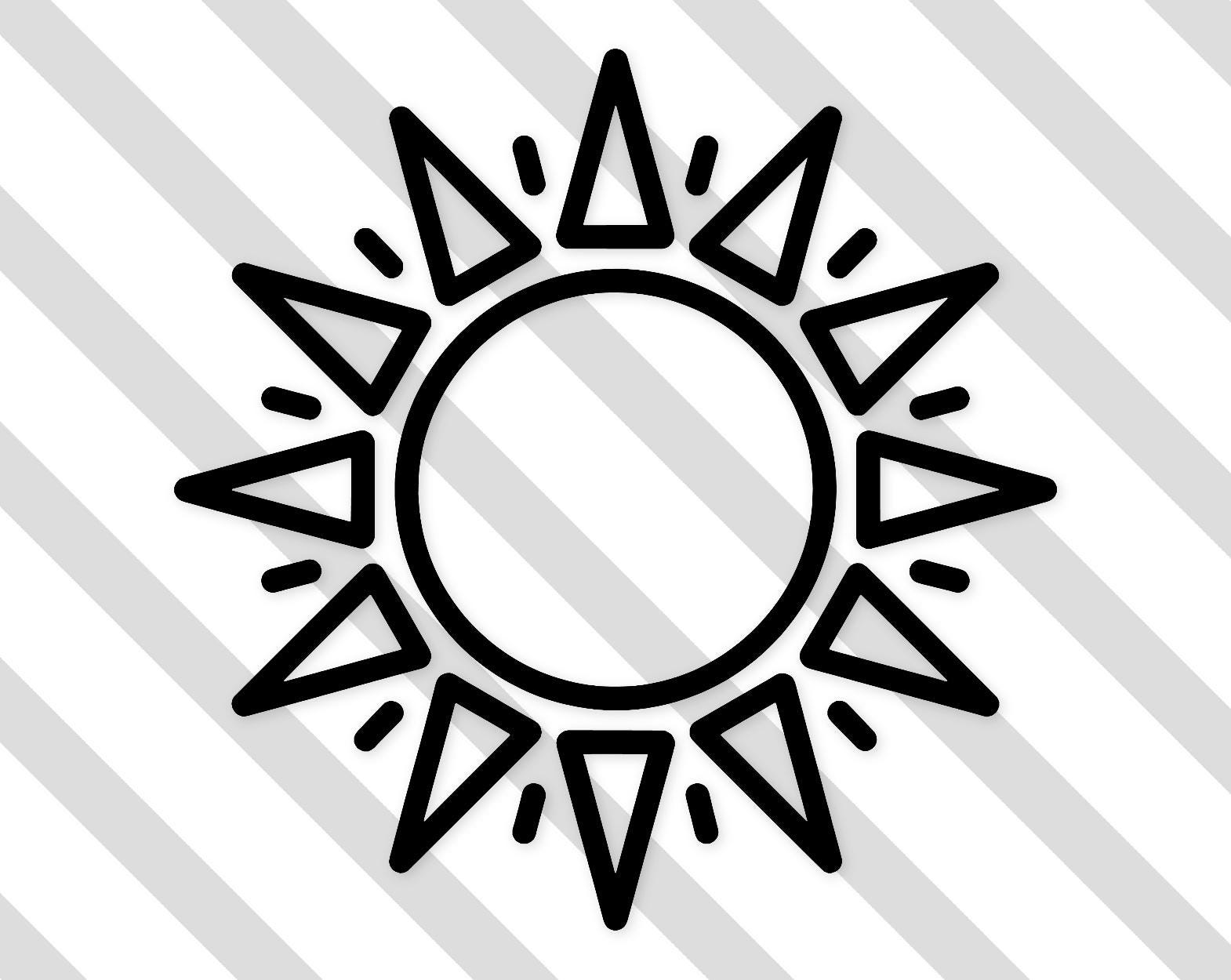 Simple Sun Icon Svg: Bold Design for T-shirts - Etsy