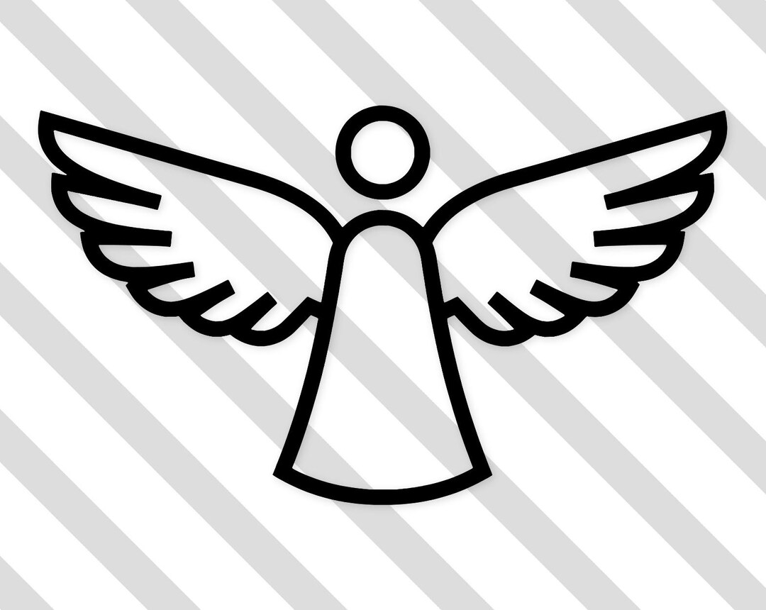 Angel Outline Digital Art: Svg Png Dxf Minimal Flat Style - Etsy