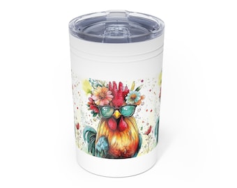 Floral Chicken with Sunglasses Tumbler | Vacuum Insulated 11oz