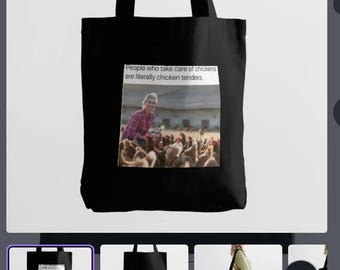 Canvas Chicken Humor Tote Bag