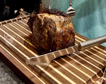 Edge Grain Cutting Board, Walnut Maple Cherry Hardwood, 3/4″ Thick