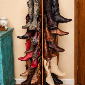 Cowboy Boot Tree Boot Rack | Holds 5 or 10 Pair | Handmade Western Boot Storage