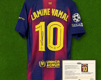 ラミーヌ・ヤマル選手直筆サイン入りバルセロナ25/26ユニフォーム