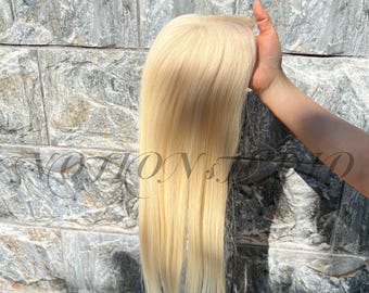 The “Platinum Pearl” Unit. Glueless 13x6" HD Lace Topper 100% Ethically Sourced Human Hair
