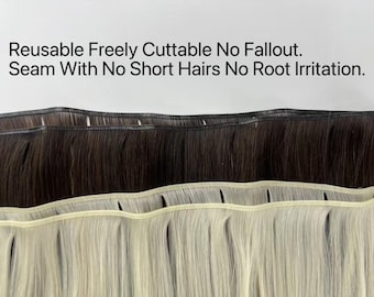 Extensiones de cabello con cinta adhesiva sin costuras, anudadas a mano, estilo balayage rubio, de 20 pulgadas