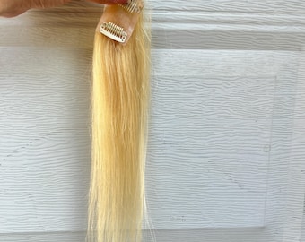 Blonde Remy Human Hair Clip In Extension, Seamless Volumizer 2pcs/set