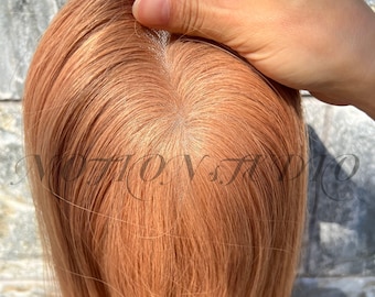 Human Hair Women’s Topper Toupee Extensions Enhancer Colour Chocolate Mousse Brown Root Custom Made