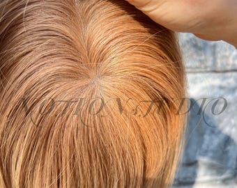 16” thin Mono hair women topper 5.5*6.5" Enhancer Fine #6