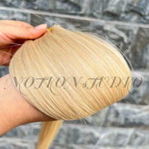 Genius handgebonden inslag 100% echt Remy-haar #8/60 asblond met witblond