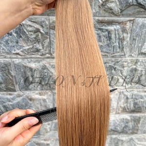 100% Human Remy Hårförlängningar #6 Kastanjebrunt 20 tum Genius Weft Ryskt Hår