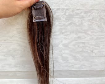 Seamless Dark Brown Clip in Invisible Skin Weft Brown Hair 4*6cm 2pcs/set