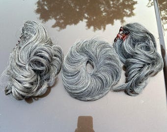 Claw Clip Ponytail Extension Extra Soft Handmade Wavy Heat Resistant Synthetic Hair Curly Scrunchie(3pcs/set)