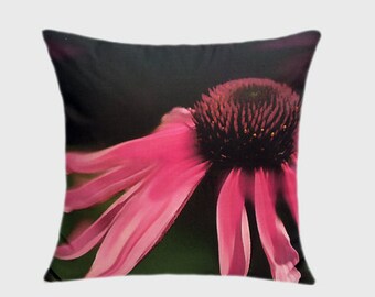 Decorative Pillow case, My Designer fabric, Cotton, Pink flower Throw pillow case, fits 18"x18" insert, Toss pillow case, Cushion case.