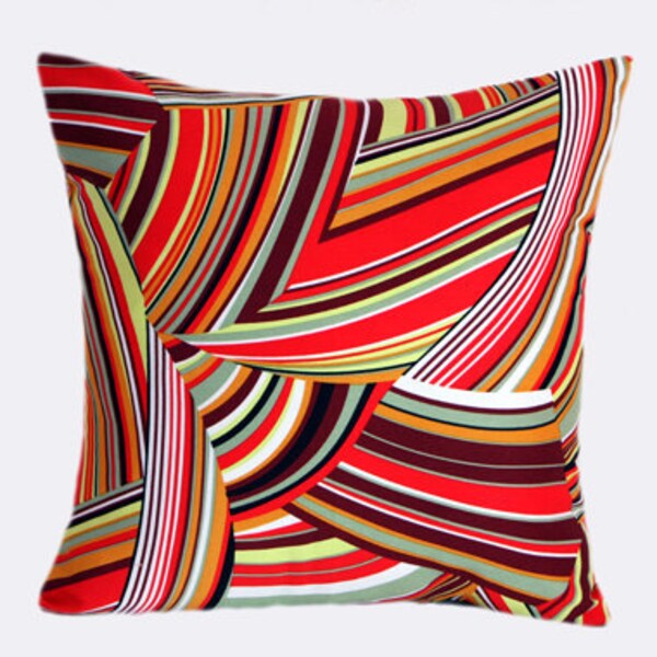 Cotton multicolor bright  Throw pillow case, Designer fabric, fits18"x18" insert, Toss pillow case, Cushion case.